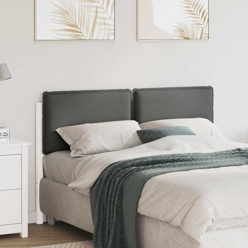 Tapecirani uzglavlje s uzglavljem Bijela i svijetlo siva 140 cm