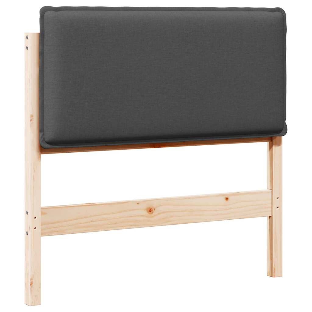 Tapecirani uzglavlje s uzglavljem Prirodna i tamno siva 80 cm