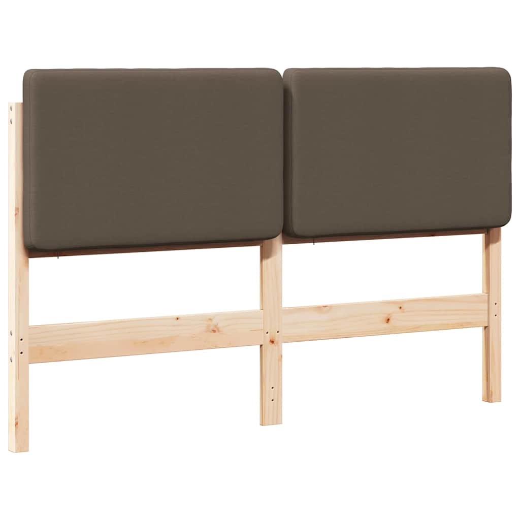 Tapecirani uzglavlje Smeđa i taupe 140 cm Čvrsto borovo drvo