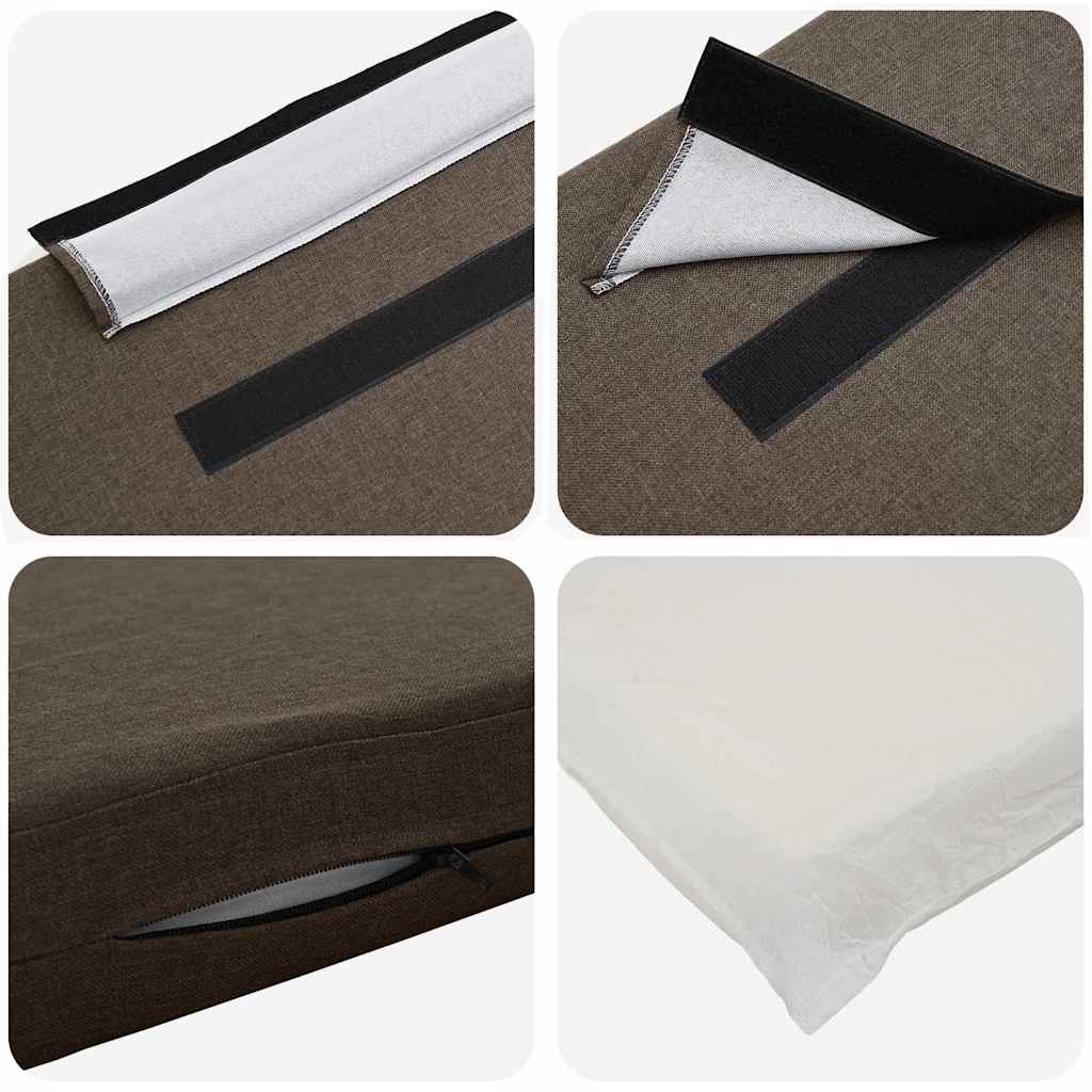 Tapecirani uzglavlje Smeđa i taupe 75 cm Čvrsto borovo drvo