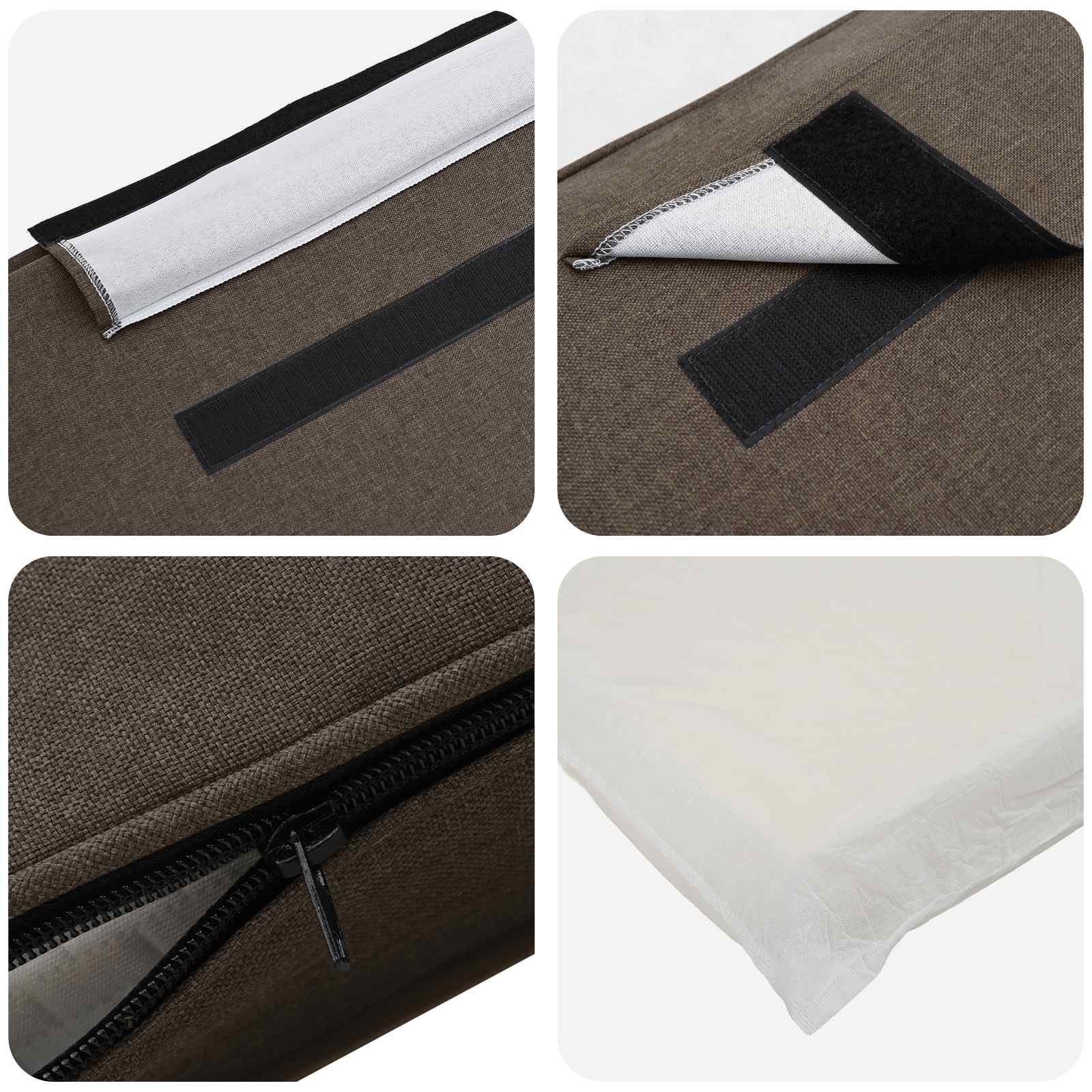 Tapecirani uzglavlje Smeđa i taupe 100 cm Čvrsto borovo drvo