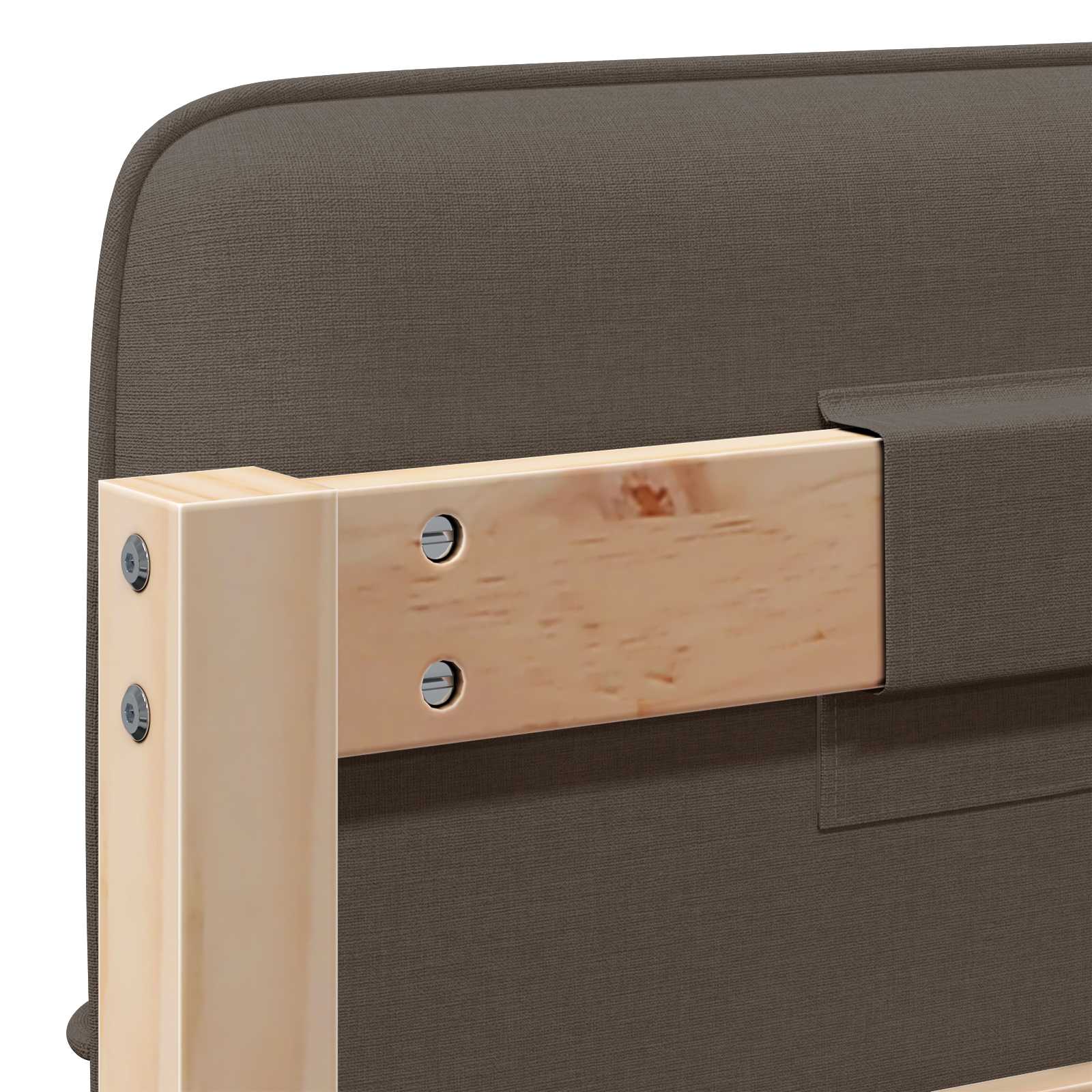 Tapecirani uzglavlje Smeđa i taupe 90 cm Čvrsto borovo drvo