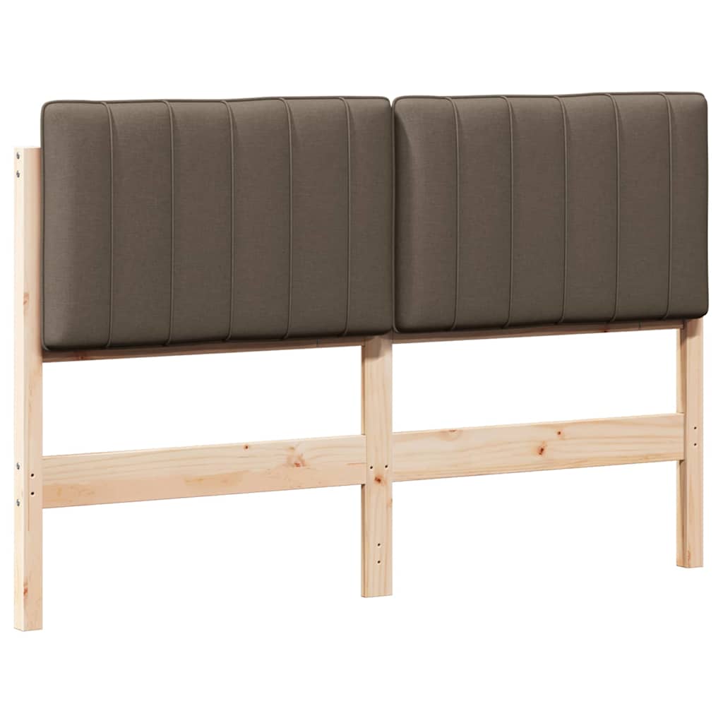 Tapecirani uzglavlje Smeđa i taupe 140 cm Čvrsto borovo drvo