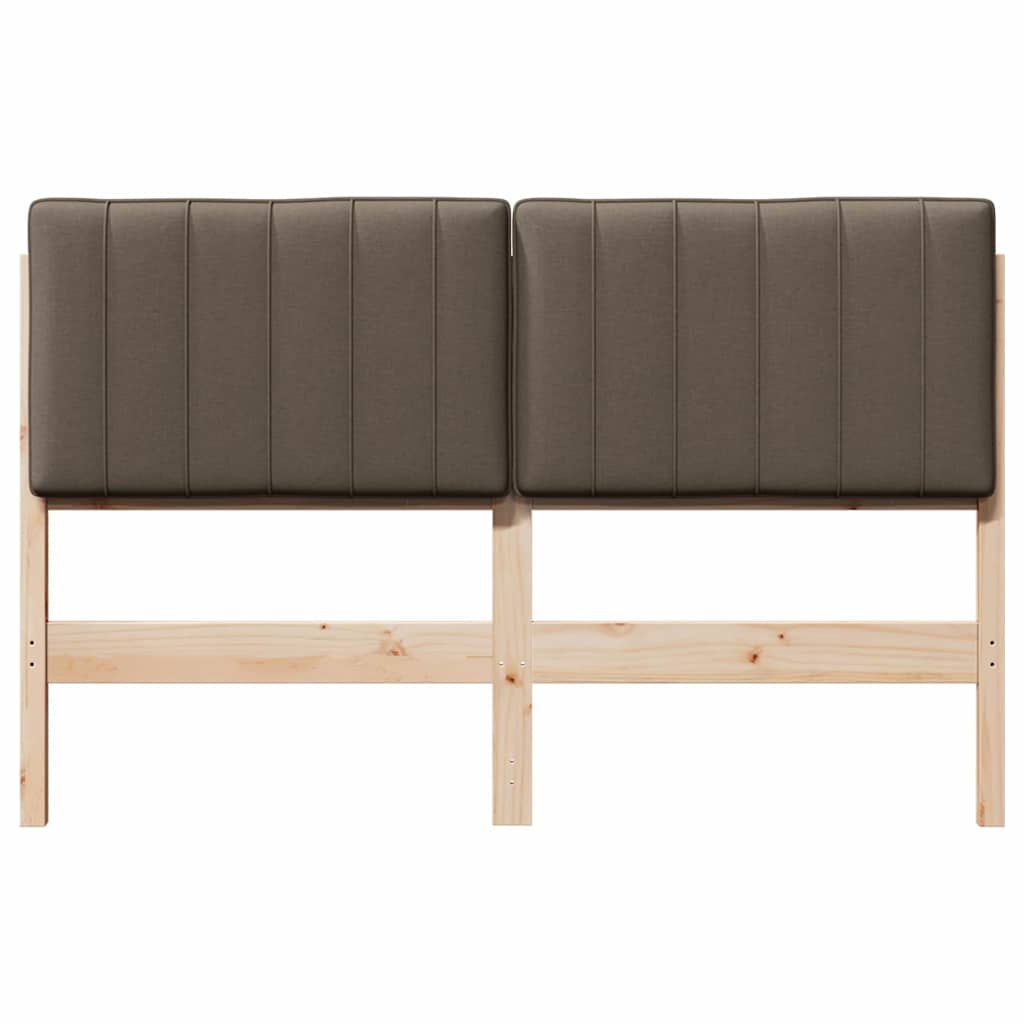 Tapecirani uzglavlje Smeđa i taupe 140 cm Čvrsto borovo drvo