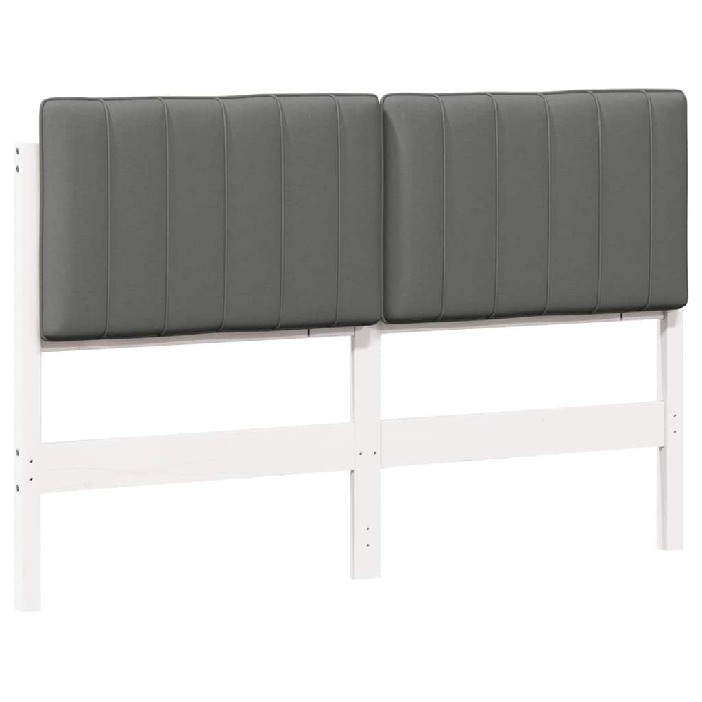 Tapecirani uzglavlje s uzglavljem Bijela i svijetlo siva 140 cm