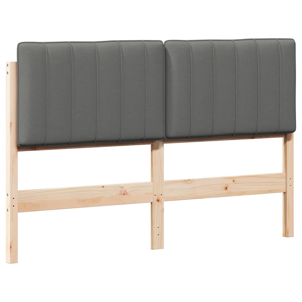 Tapecirani uzglavlje s uzglavljem Smeđa i svijetlosiva 135 cm