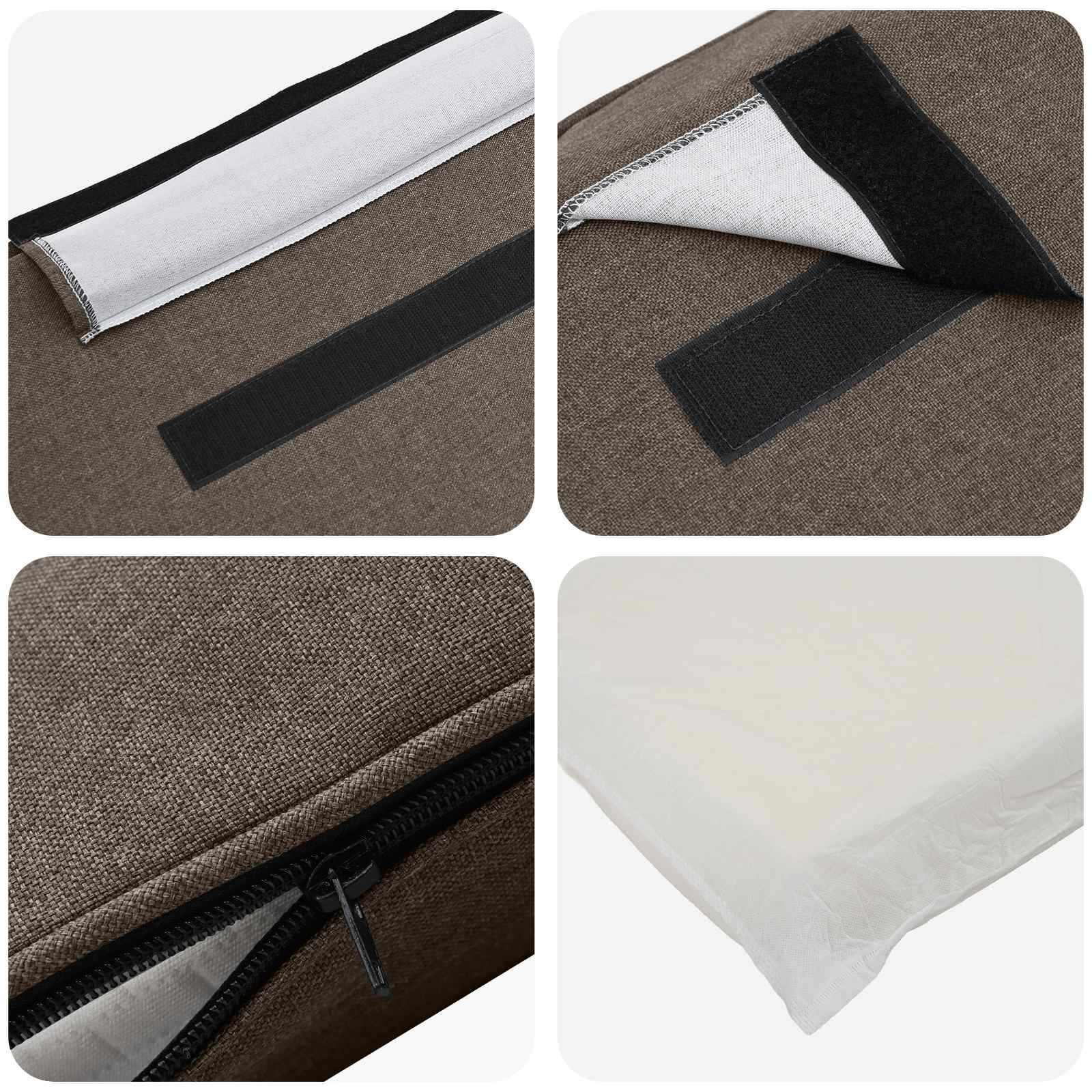 Tapecirani uzglavlje Smeđa i taupe 120 cm Čvrsto borovo drvo