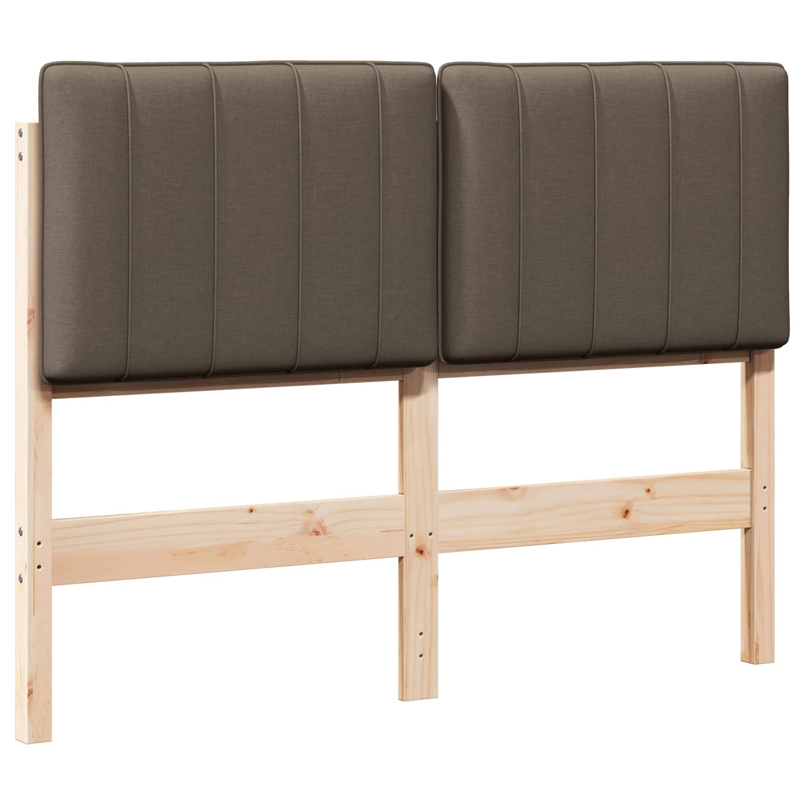 Tapecirani uzglavlje Smeđa i taupe 120 cm Čvrsto borovo drvo