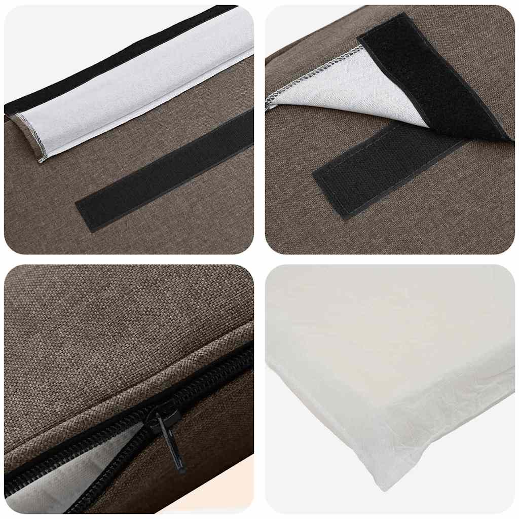 Tapecirani uzglavlje Smeđa i taupe 90 cm Čvrsto borovo drvo