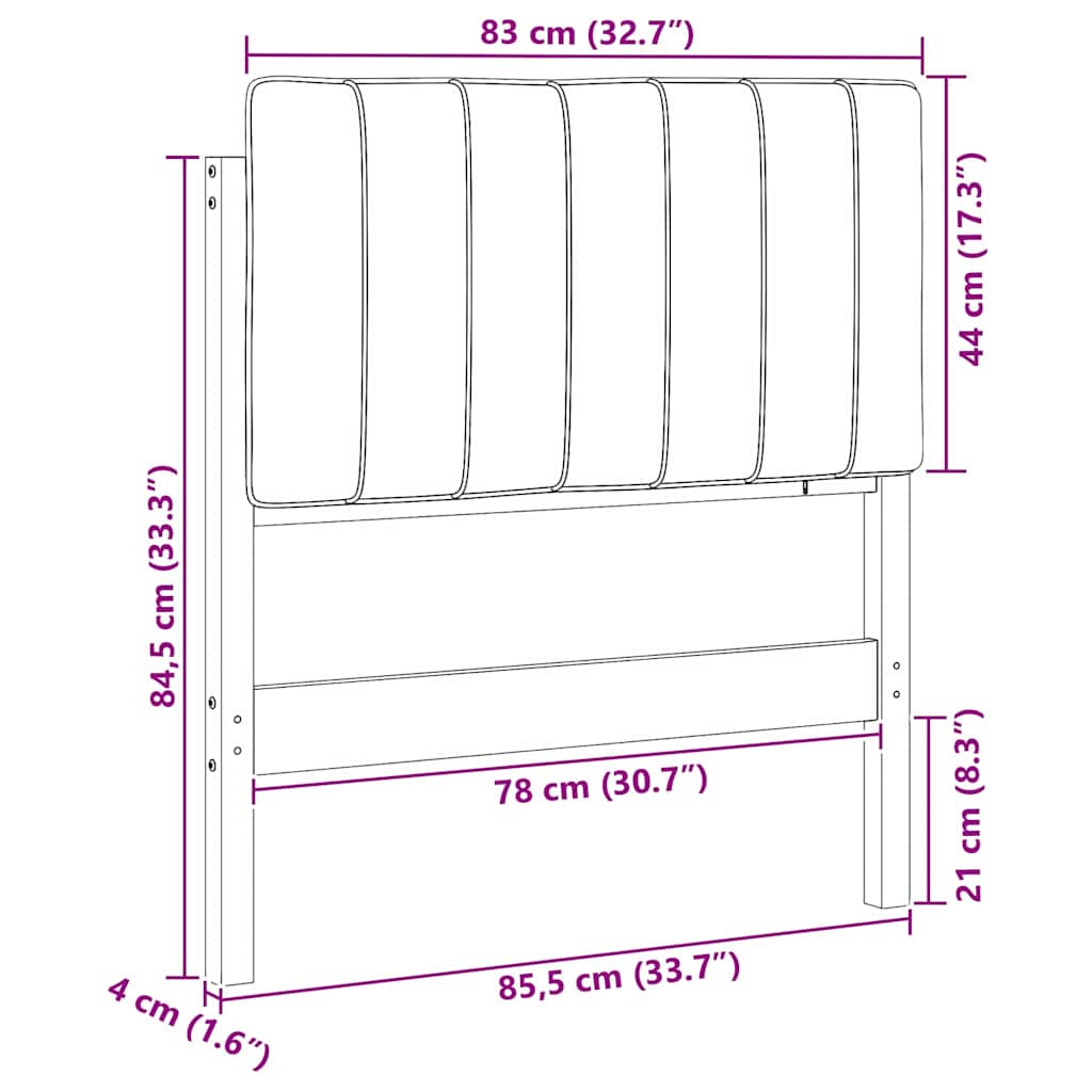 Tapecirani uzglavlje s uzglavljem Smeđa i tamno siva 80 cm