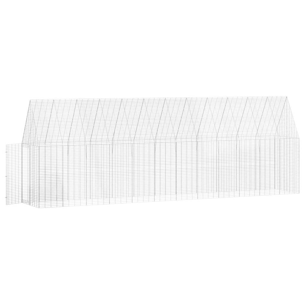 Kavez za piliće 2 pcs Srebrno 600 x 100 x 210 cm Cinkani čelik