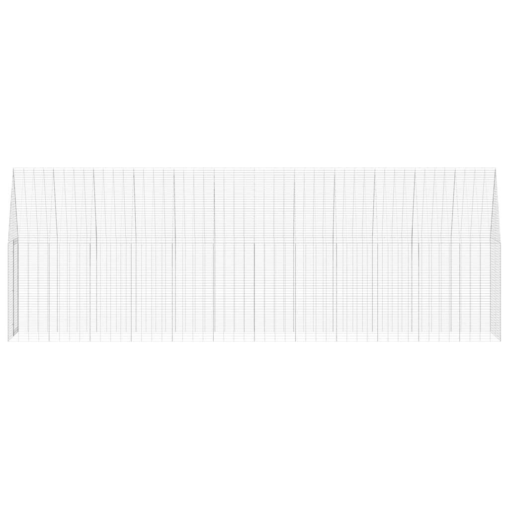 Kavez za piliće 2 pcs Srebrno 600 x 100 x 210 cm Cinkani čelik