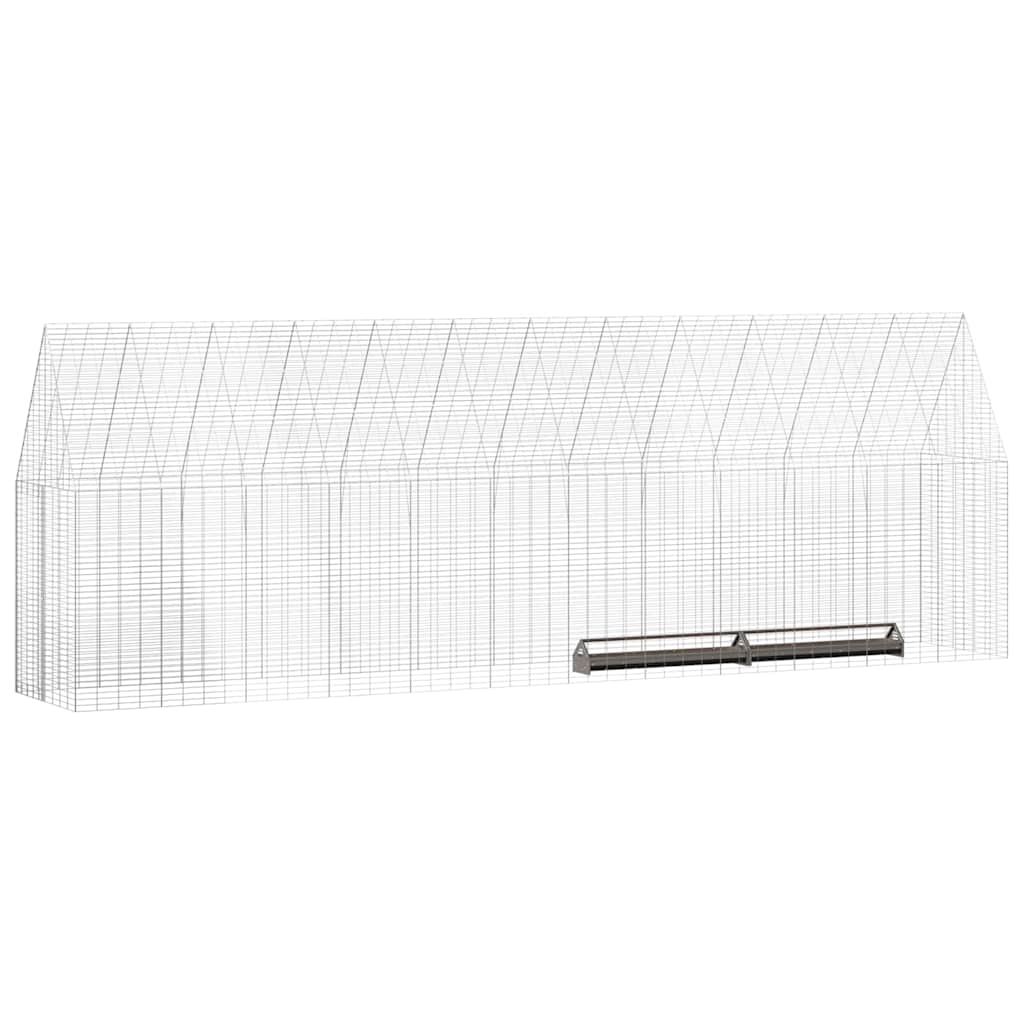 Kavez za piliće 2 pcs Srebrno 600 x 100 x 210 cm Cinkani čelik