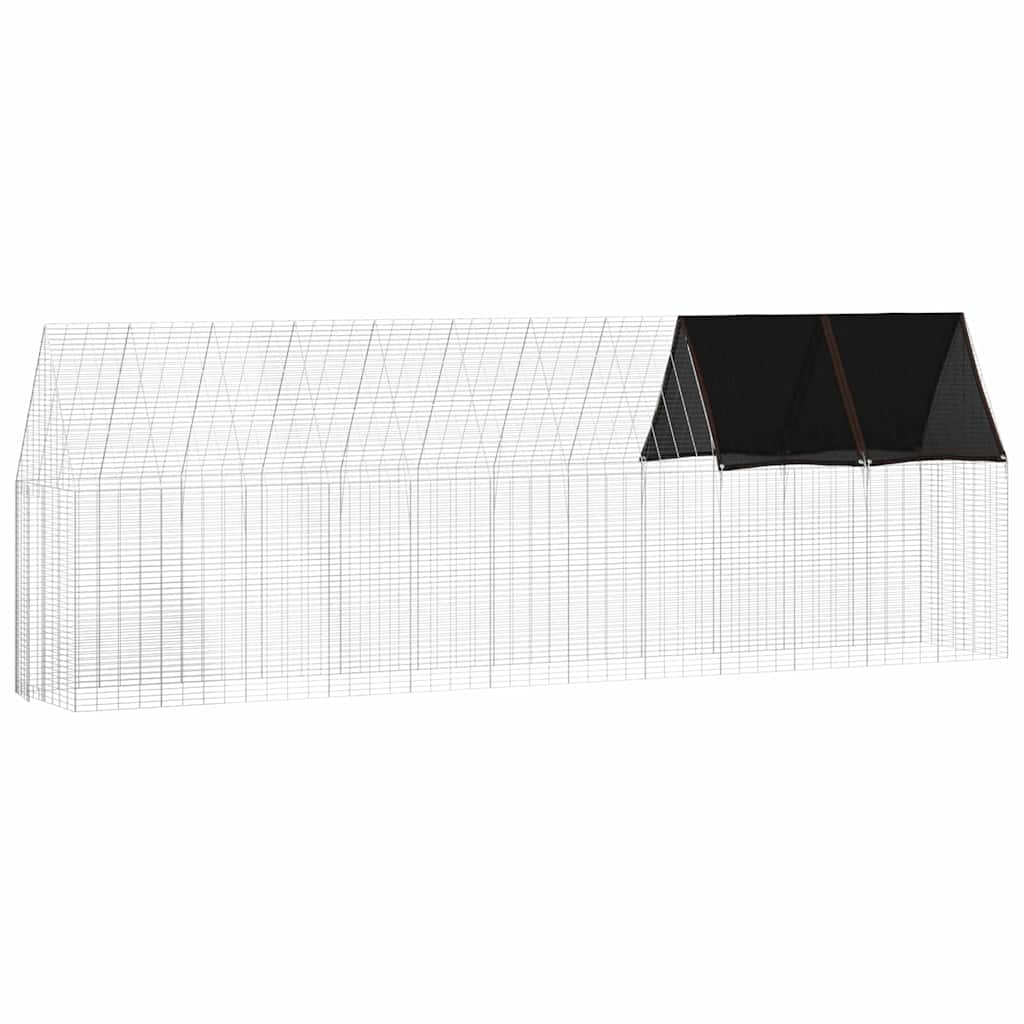 Kavez za piliće 2 pcs Srebrno 600 x 100 x 210 cm Cinkani čelik