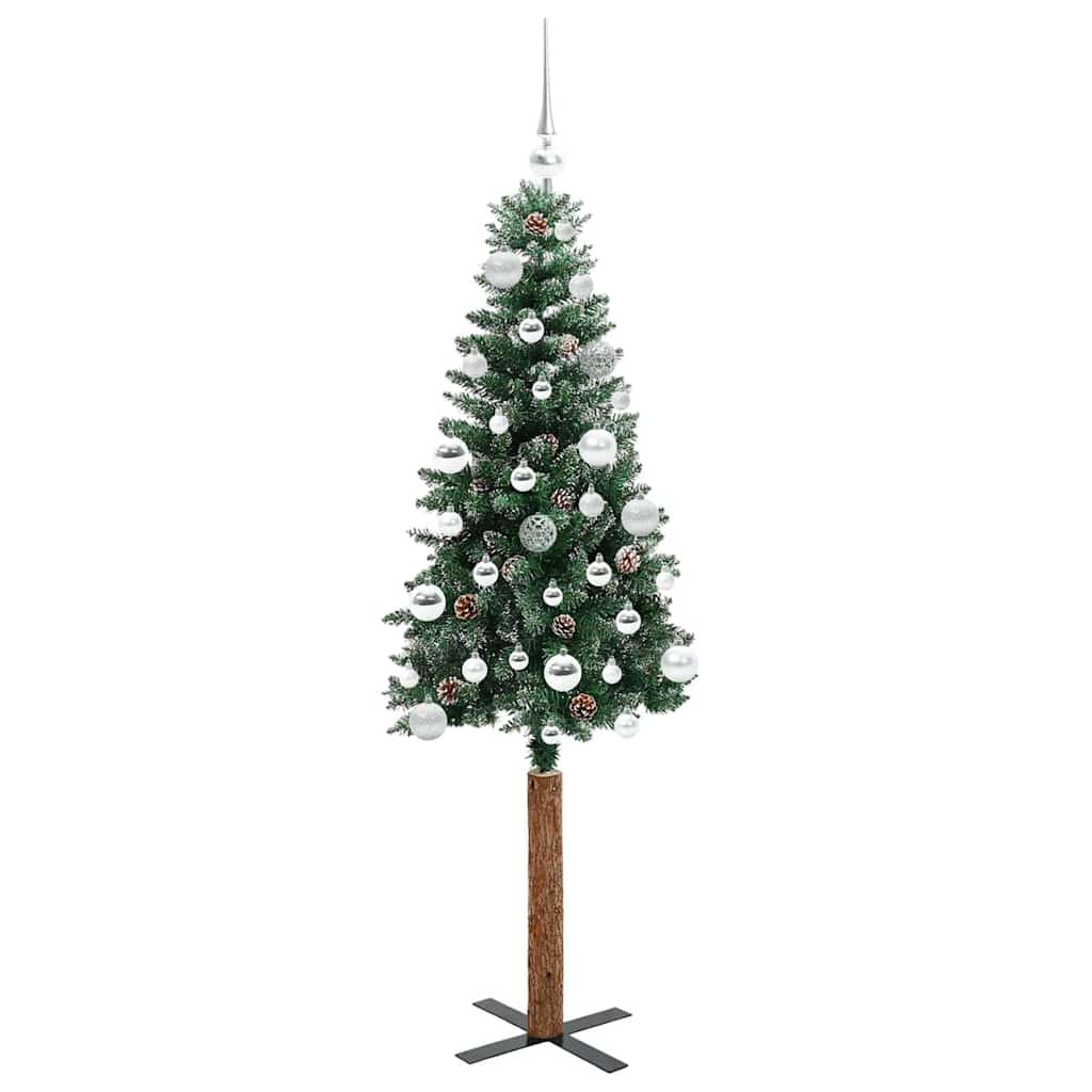 Mršavo božićno drvce Zelena 150 cm PVC i čvrsto drvo bora