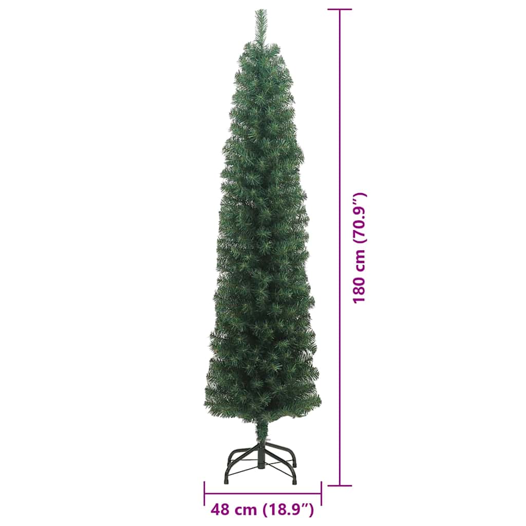 Umjetno božićno drvce Zelena 180 cm PVC i čelik i plastika