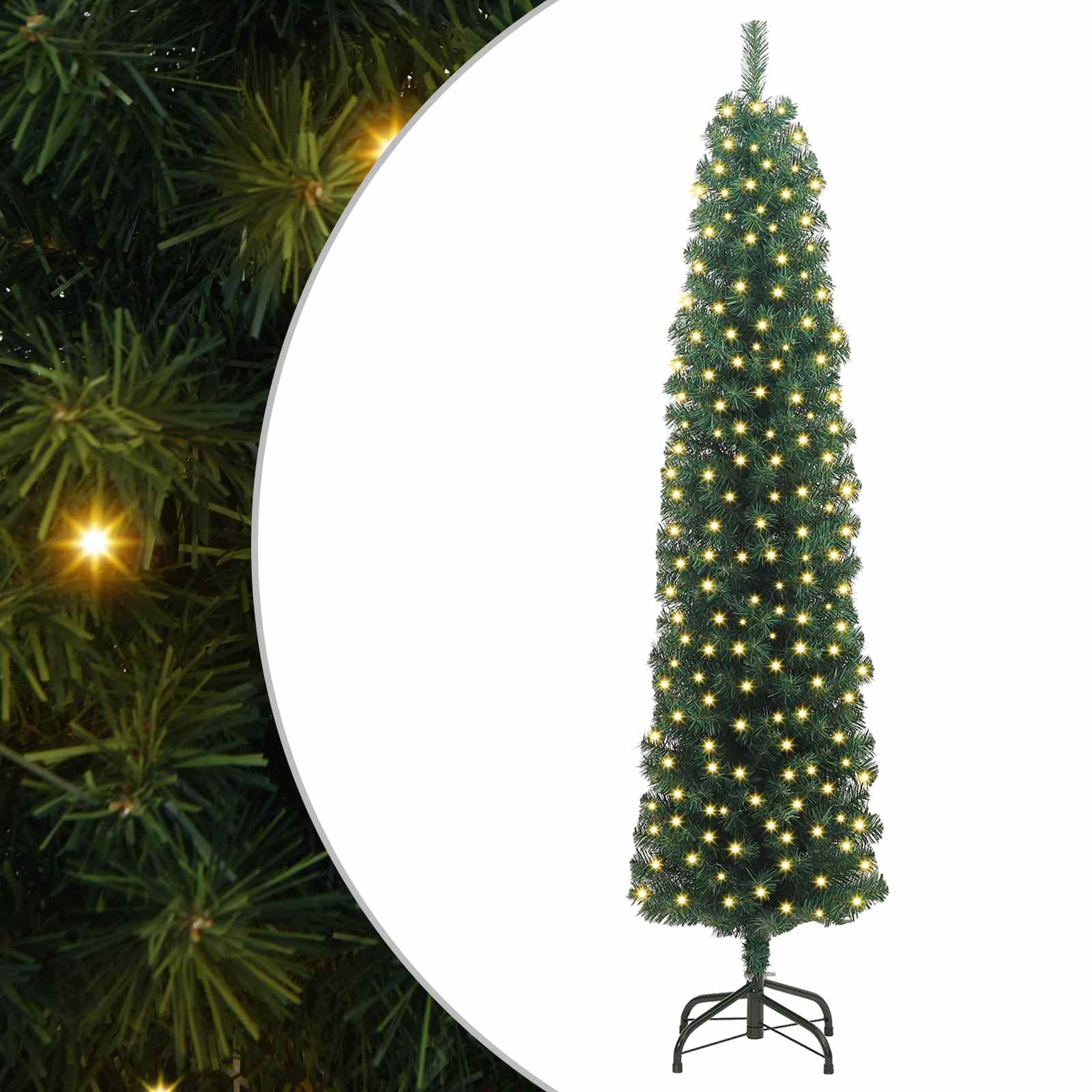 Umjetno božićno drvce Zelena 210 cm PVC i čelik i plastika