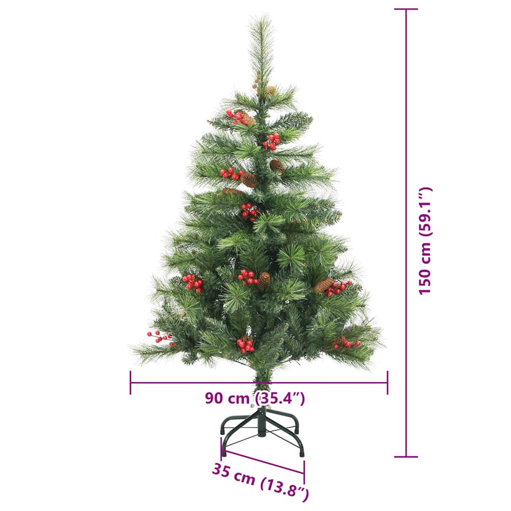 Umjetno božićno drvce 150 LED lampica Topla bijela PVC i metal
