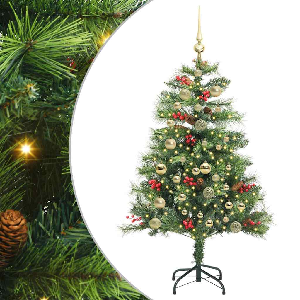 Umjetno božićno drvce S LED lampica Zelena 150 cm PVC i metal
