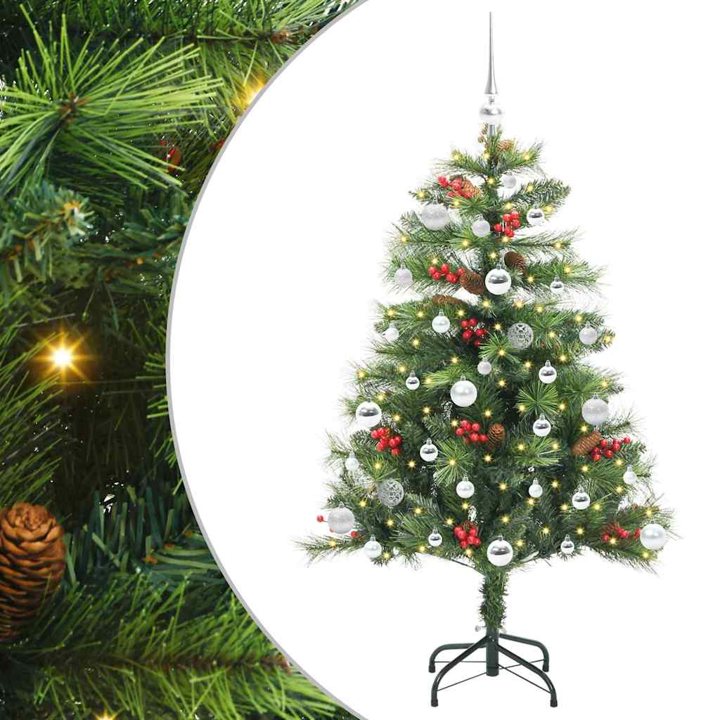 Umjetno božićno drvce S LED lampica Zelena 150 cm PVC i metal