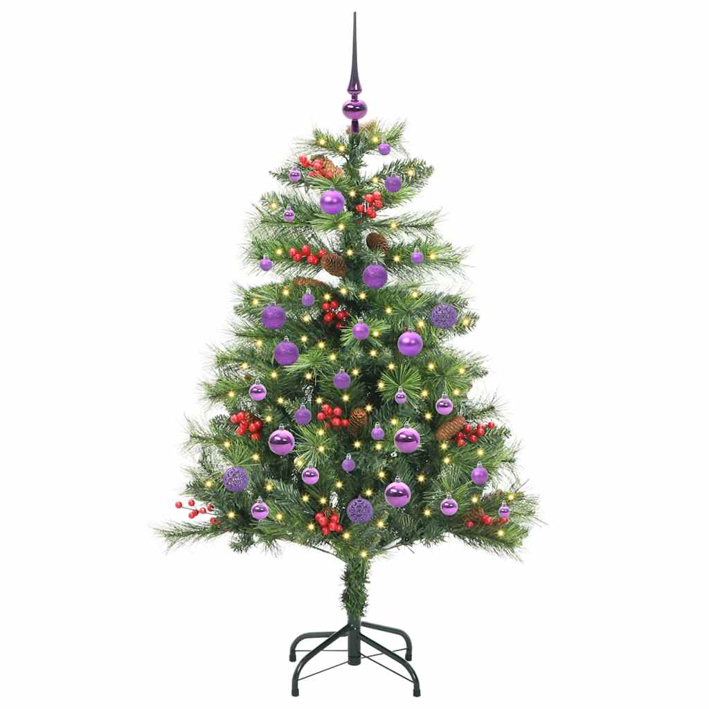 Umjetno božićno drvce S LED lampica Zelena 150 cm PVC i metal