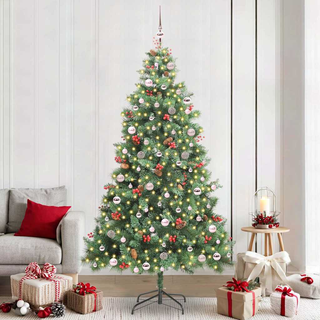 Umjetno božićno drvce S LED lampica Zelena 240 cm PVC i metal