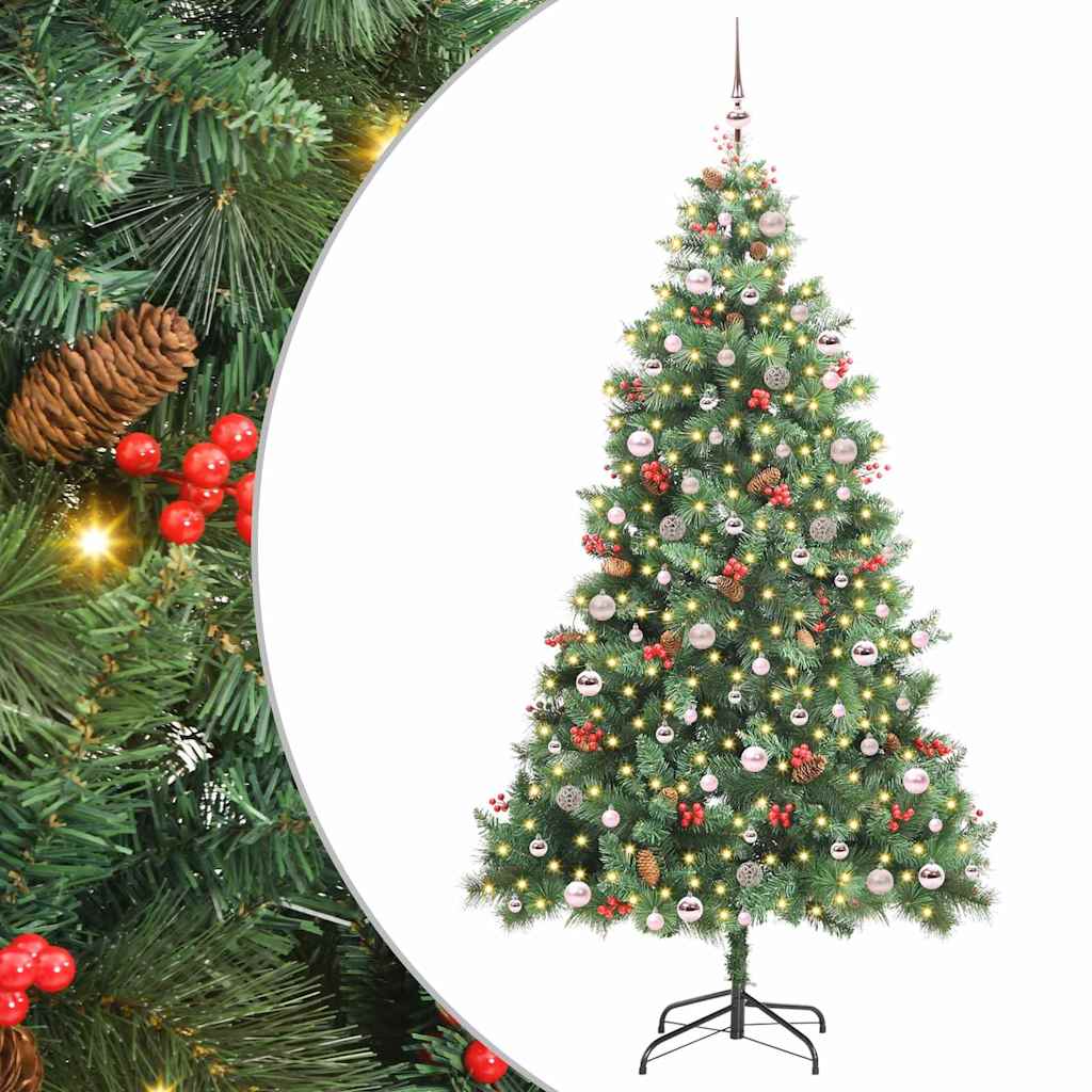 Umjetno božićno drvce S LED lampica Zelena 240 cm PVC i metal