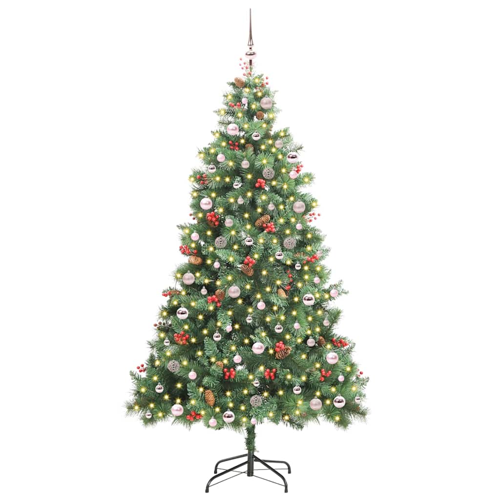 Umjetno božićno drvce S LED lampica Zelena 240 cm PVC i metal