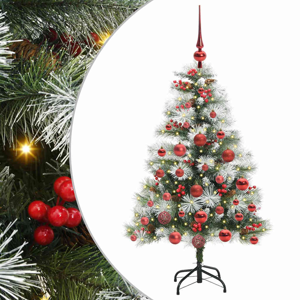 Umjetno božićno drvce S LED lampica Zelena i bijela 120 cm