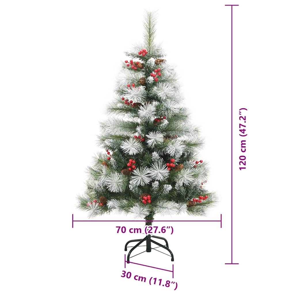 Umjetno božićno drvce S LED lampica Zelena i bijela 120 cm
