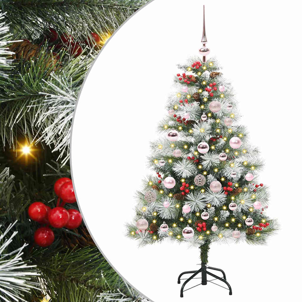 Umjetno božićno drvce S LED lampica Zelena i bijela 120 cm