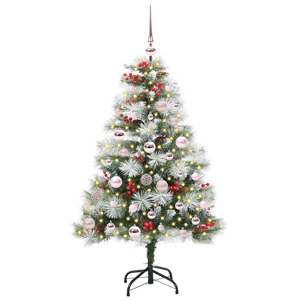 Umjetno božićno drvce S LED lampica Zelena i bijela 120 cm