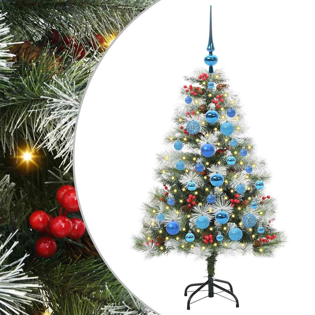 Umjetno božićno drvce S LED lampica Zelena i bijela 120 cm