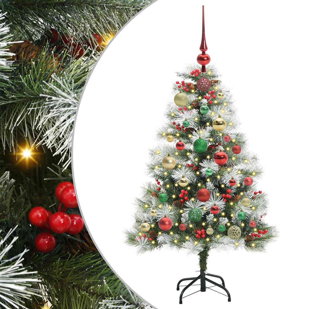 Umjetno božićno drvce S LED lampica Zelena i bijela 120 cm