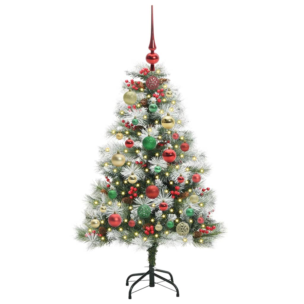 Umjetno božićno drvce S LED lampica Zelena i bijela 120 cm