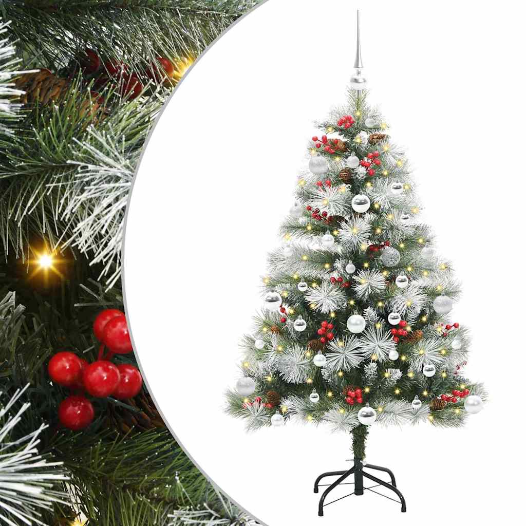 Umjetno božićno drvce S LED lampica Zelena i bijela 150 cm