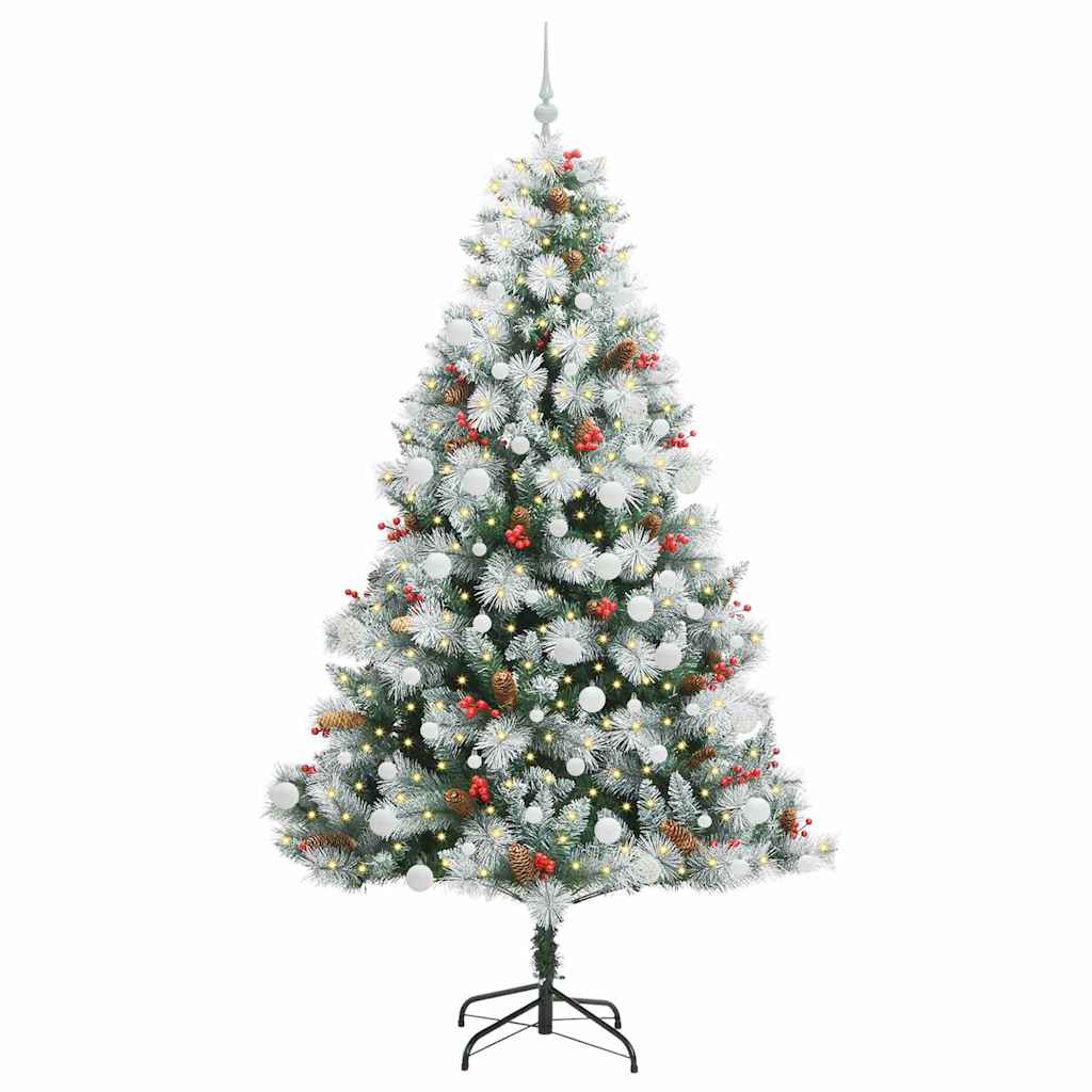 Umjetno božićno drvce S LED lampica Zelena i bijela 210 cm