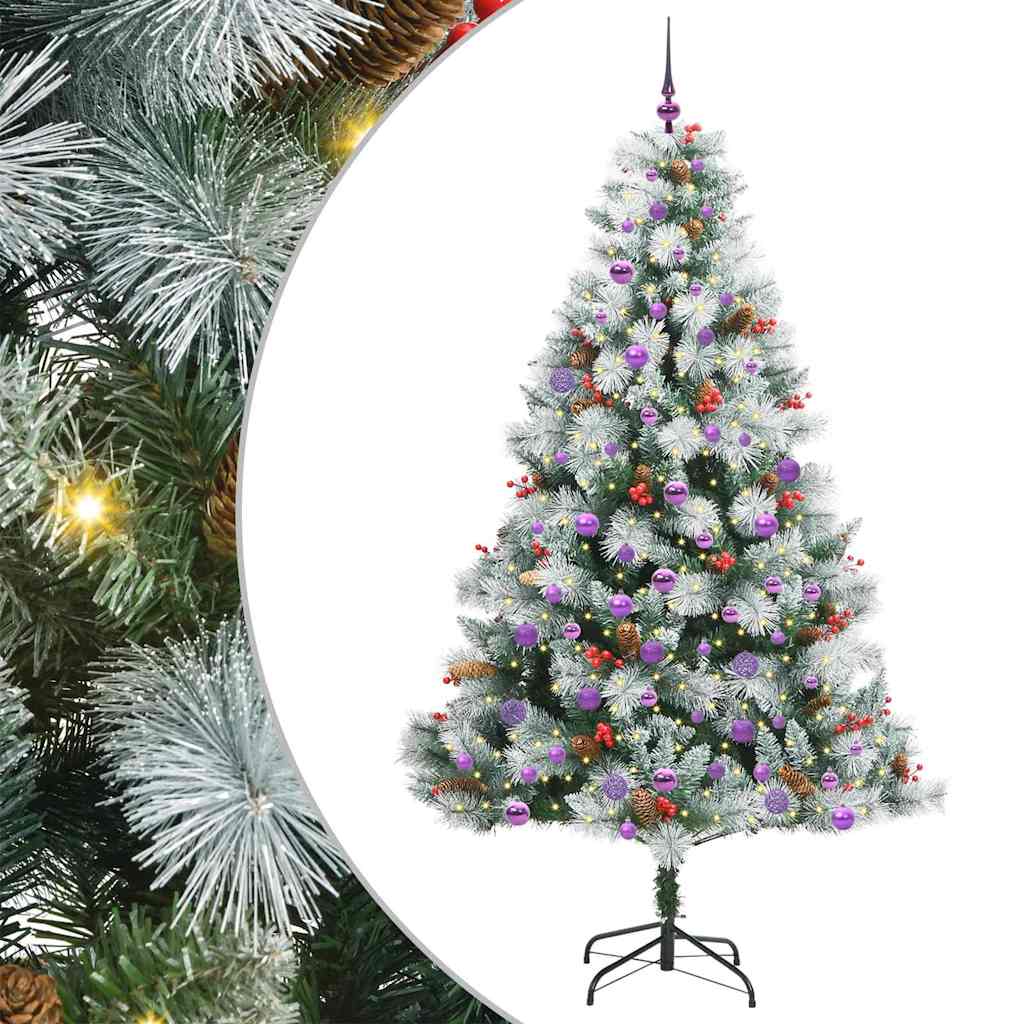 Umjetno božićno drvce S LED lampica Zelena i bijela 210 cm
