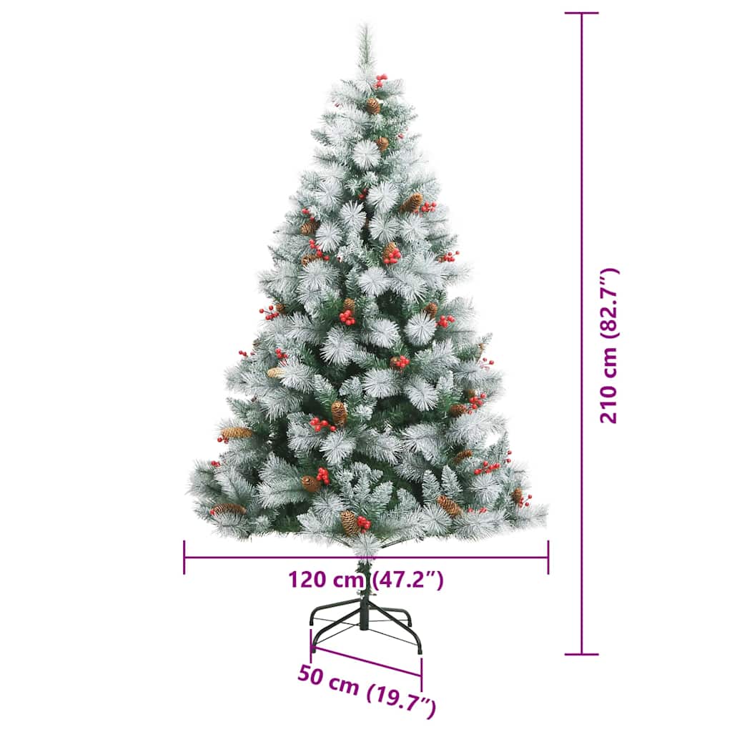 Umjetno božićno drvce S LED lampica Zelena i bijela 210 cm