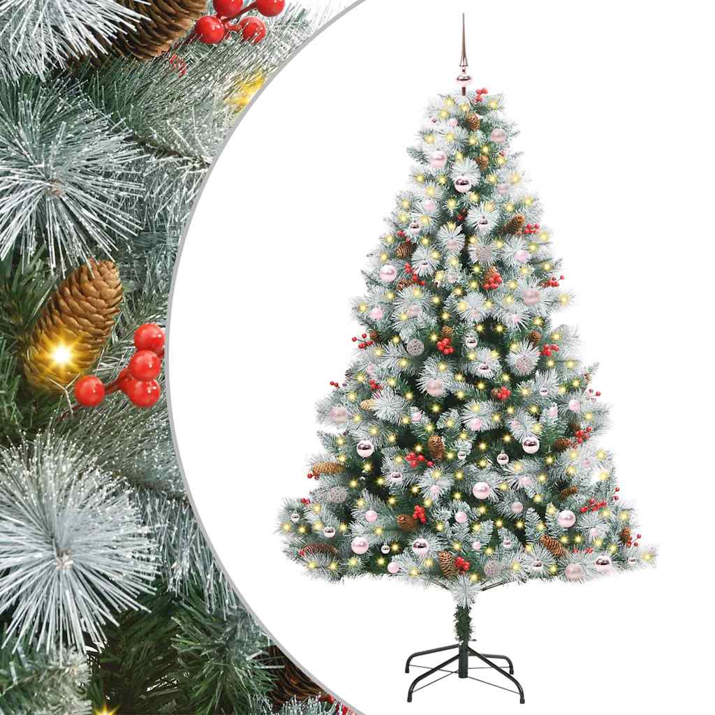 Umjetno božićno drvce S LED lampica Zelena i bijela 240 cm