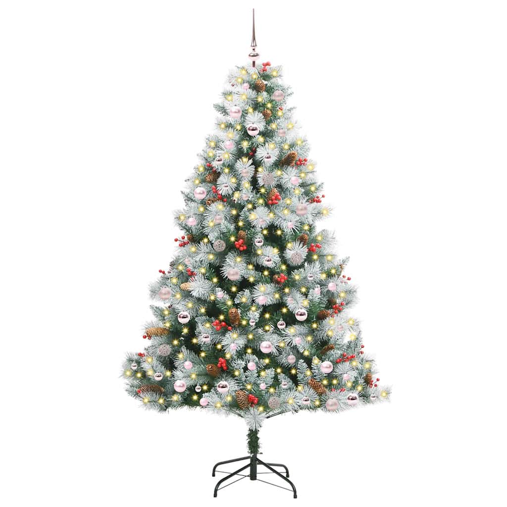Umjetno božićno drvce S LED lampica Zelena i bijela 240 cm