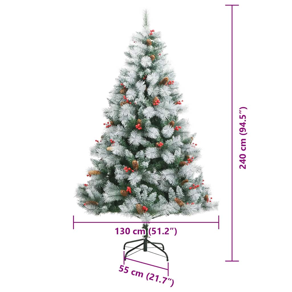 Umjetno božićno drvce S LED lampica Zelena i bijela 240 cm