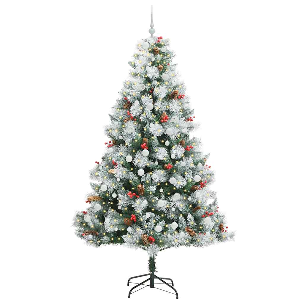 Umjetno božićno drvce s LED trakama Zelena i bijela 240 cm