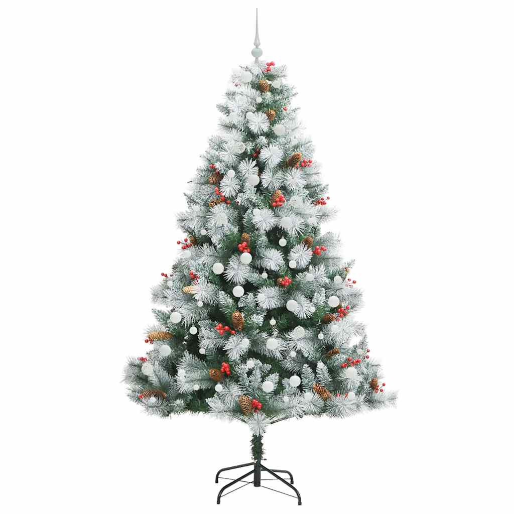 Umjetno božićno drvce s LED trakama Zelena i bijela 240 cm
