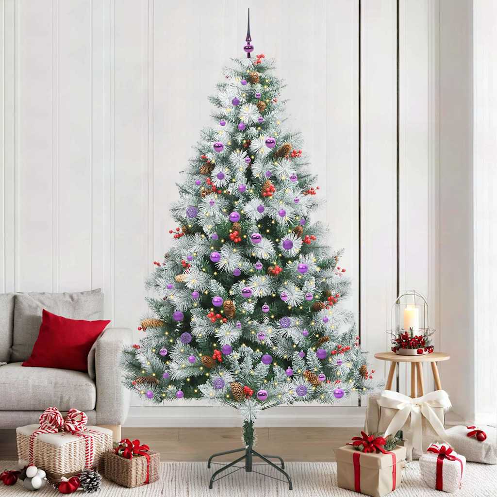 Umjetno božićno drvce S LED lampica Zelena i bijela 240 cm