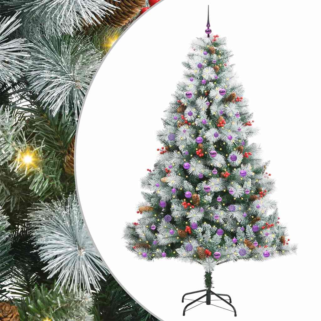 Umjetno božićno drvce S LED lampica Zelena i bijela 240 cm