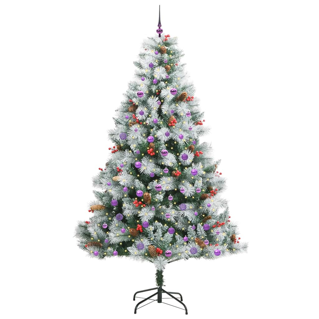Umjetno božićno drvce S LED lampica Zelena i bijela 240 cm