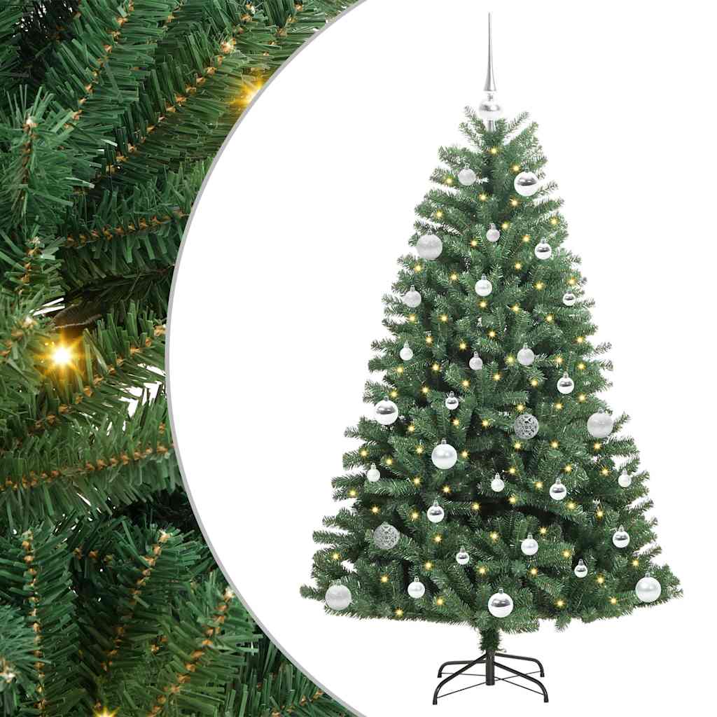Umjetno božićno drvce s nogom Zelena 150 cm PVC i metal