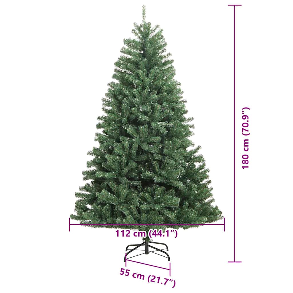 Umjetno božićno drvce s nogom Zelena 180 cm PVC i metal