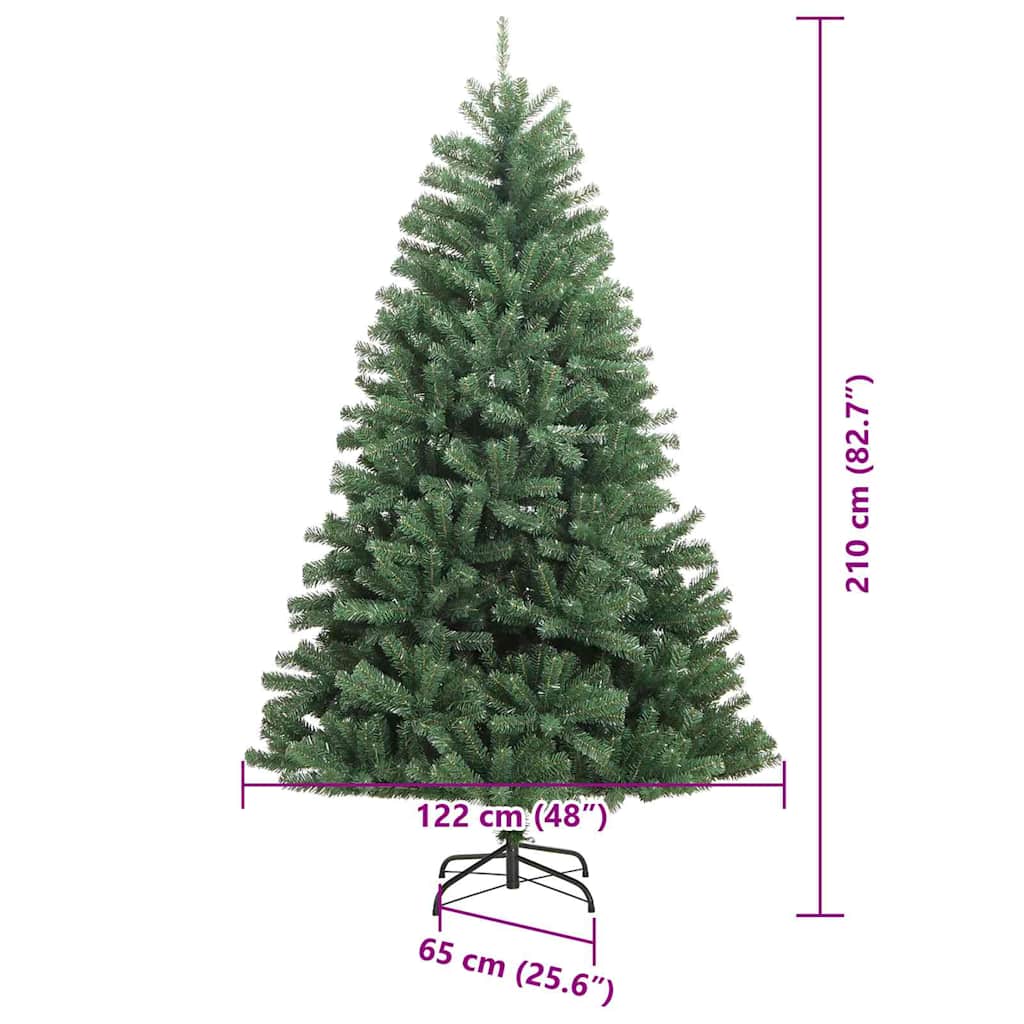 Umjetno božićno drvce s nogom Zelena 210 cm PVC i metal